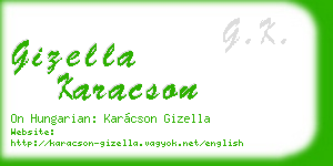 gizella karacson business card
